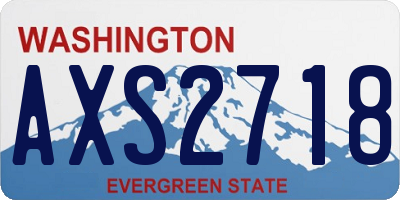 WA license plate AXS2718