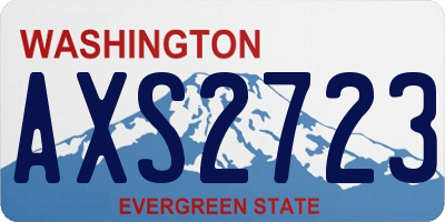 WA license plate AXS2723