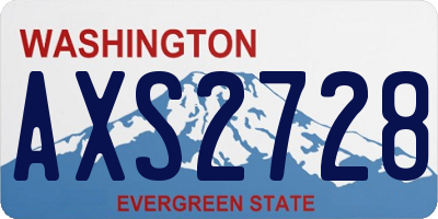 WA license plate AXS2728