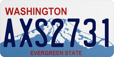 WA license plate AXS2731