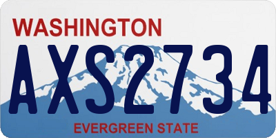 WA license plate AXS2734