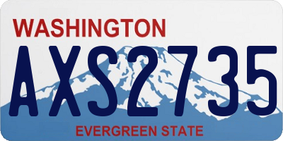 WA license plate AXS2735