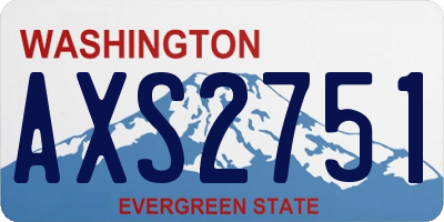 WA license plate AXS2751