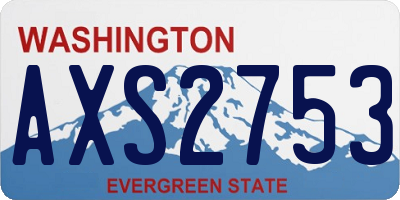 WA license plate AXS2753