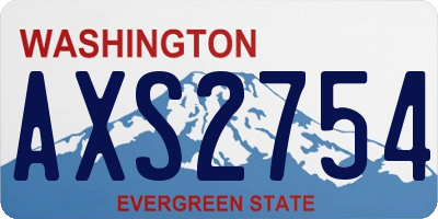WA license plate AXS2754