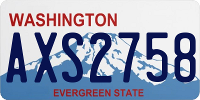 WA license plate AXS2758