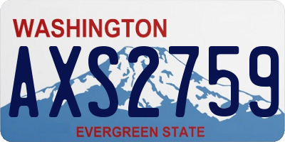 WA license plate AXS2759