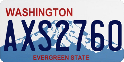 WA license plate AXS2760