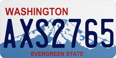 WA license plate AXS2765