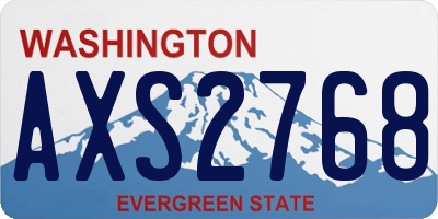 WA license plate AXS2768