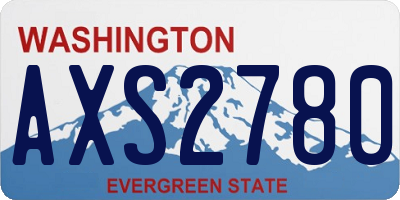 WA license plate AXS2780