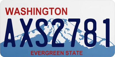 WA license plate AXS2781