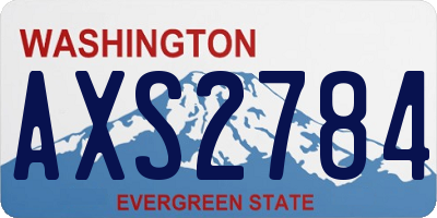 WA license plate AXS2784