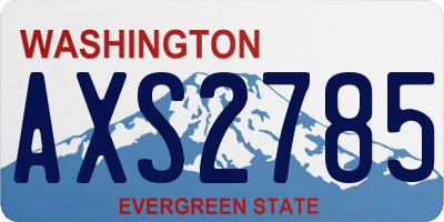 WA license plate AXS2785