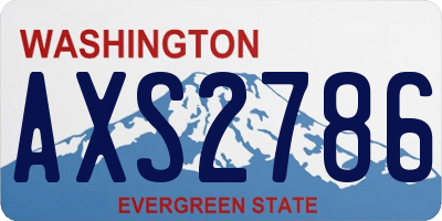 WA license plate AXS2786