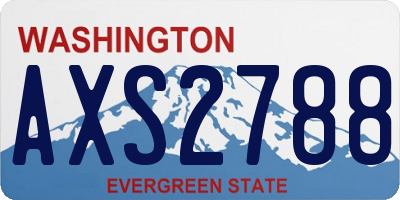 WA license plate AXS2788