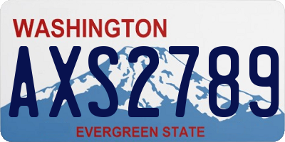 WA license plate AXS2789