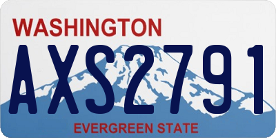 WA license plate AXS2791
