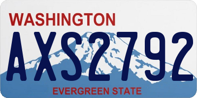 WA license plate AXS2792