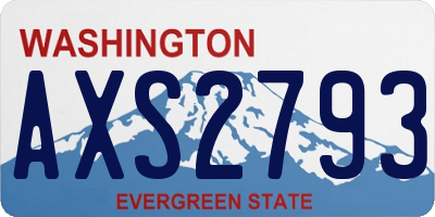 WA license plate AXS2793