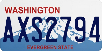 WA license plate AXS2794