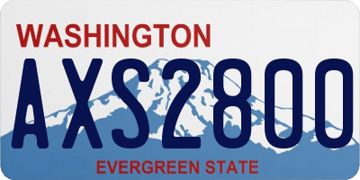 WA license plate AXS2800