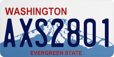 WA license plate AXS2801