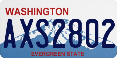 WA license plate AXS2802