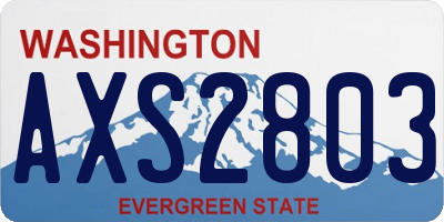 WA license plate AXS2803