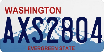 WA license plate AXS2804
