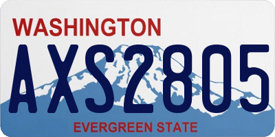 WA license plate AXS2805