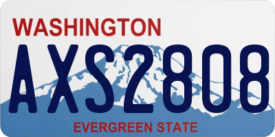 WA license plate AXS2808