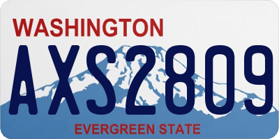 WA license plate AXS2809
