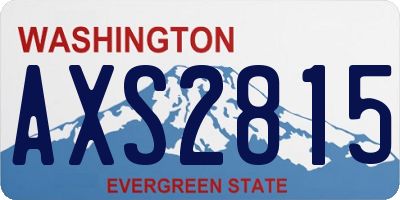 WA license plate AXS2815