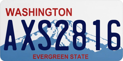 WA license plate AXS2816