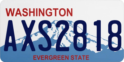 WA license plate AXS2818