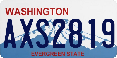 WA license plate AXS2819