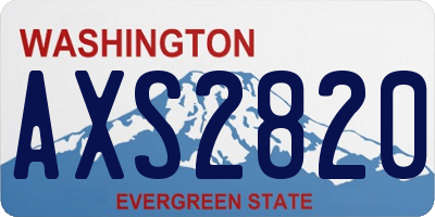 WA license plate AXS2820