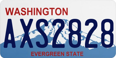 WA license plate AXS2828
