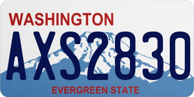 WA license plate AXS2830