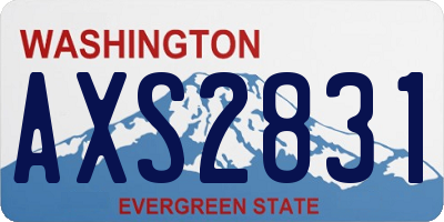 WA license plate AXS2831