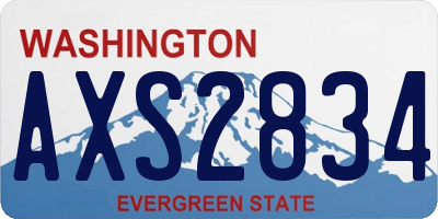 WA license plate AXS2834