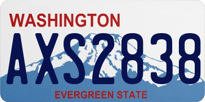 WA license plate AXS2838