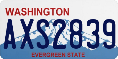 WA license plate AXS2839