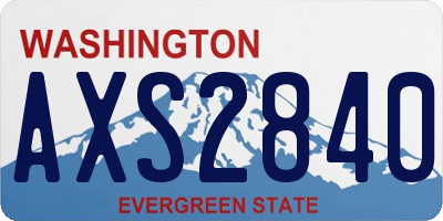WA license plate AXS2840