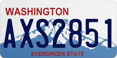 WA license plate AXS2851