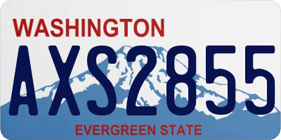 WA license plate AXS2855