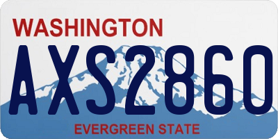 WA license plate AXS2860