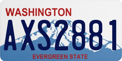 WA license plate AXS2881