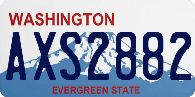 WA license plate AXS2882
